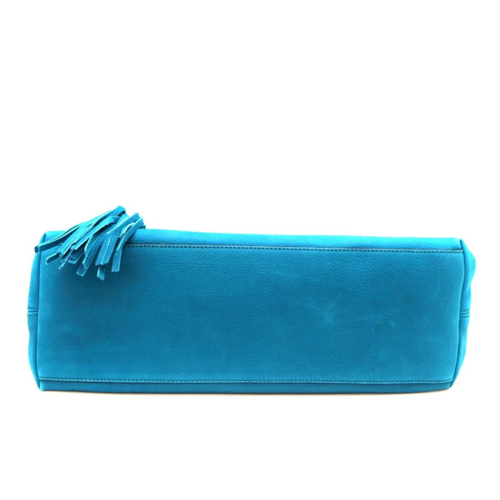 GUCCI Soho Chain Shoulder Bag GG Suede Blue - Picture 5 of 6
